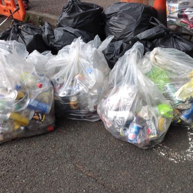 Some of the litter collected by CPRE Devon at Sowton, Exeter