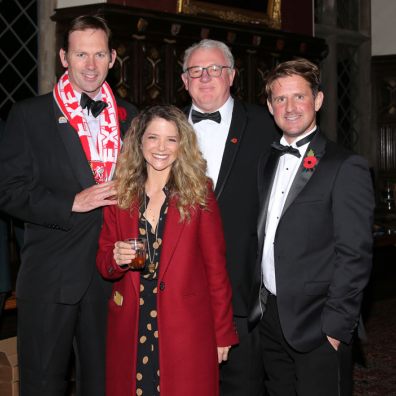 The Earl and Countess of Devon pictured with Julian Tagg, chair of Exeter CITY Community Trust, and Jamie Vittles, chief executive of the charity.