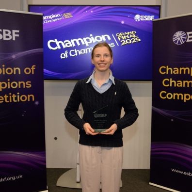 Kathryn Thomas with her award