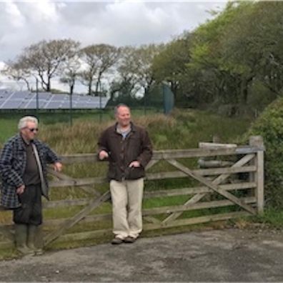 Two of the many Pyworthy residents who are against yet another solar farm (Photo: Devon CPRE) 