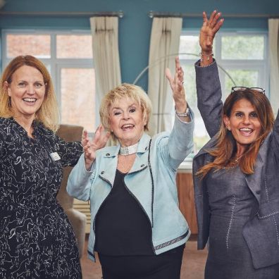 L to R - Fiona Longhurst, RVS; Gloria Hunniford; Fab Marcarian, Inspired Villages 