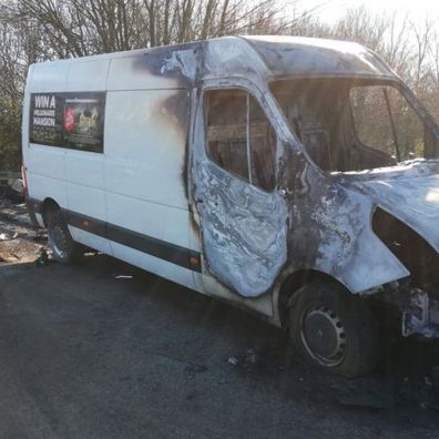 Millionaire Mansion van set alight in arson attack