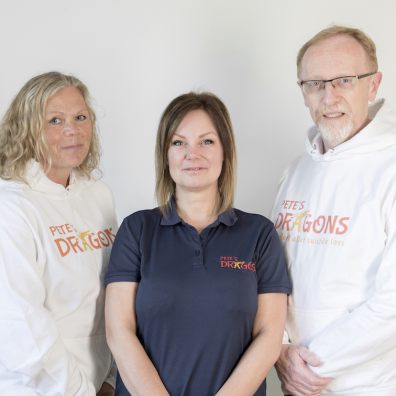 Pete's Dragons CEO Alison Jordan (centre) with fellow suicide liaison officers Nicky Creek and Dave Lacey. 