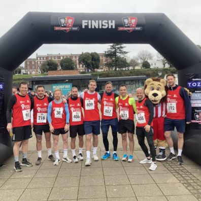 The team from Exeter City Football Club taking part in the event