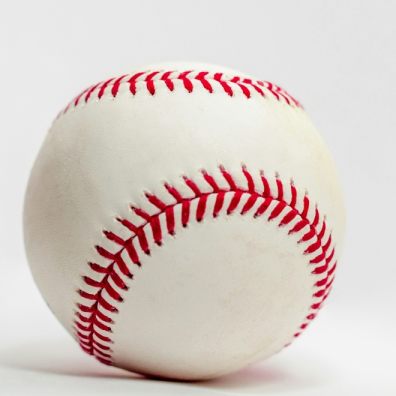 A baseball ball on a white background