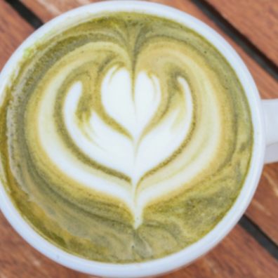 Matcha latte in a mug
