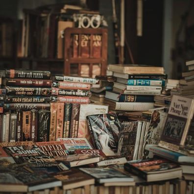 piles of old books